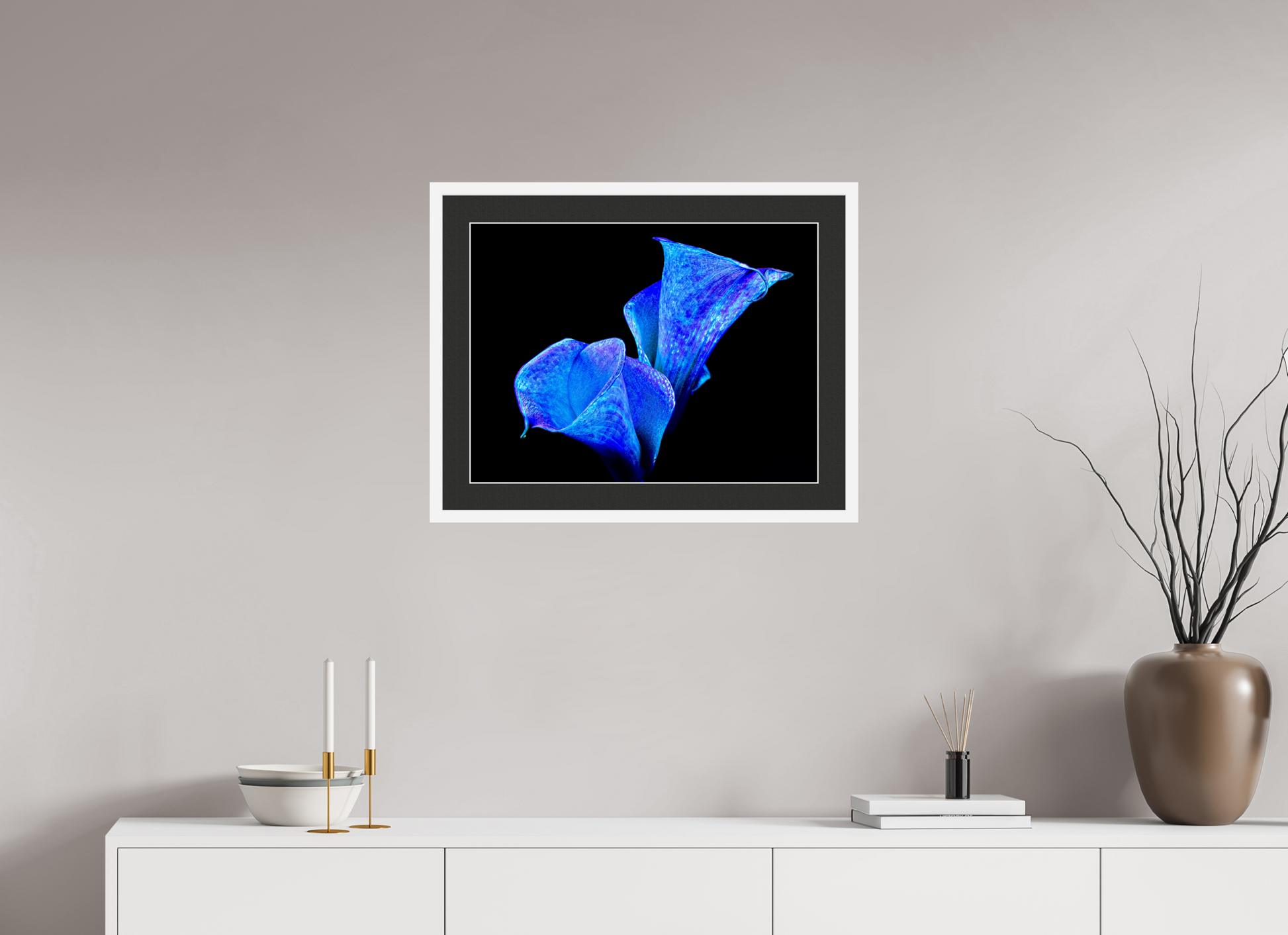 60 x 45 cm, 7 White Frame: Black Mat with White Border Murmure d’Abysses