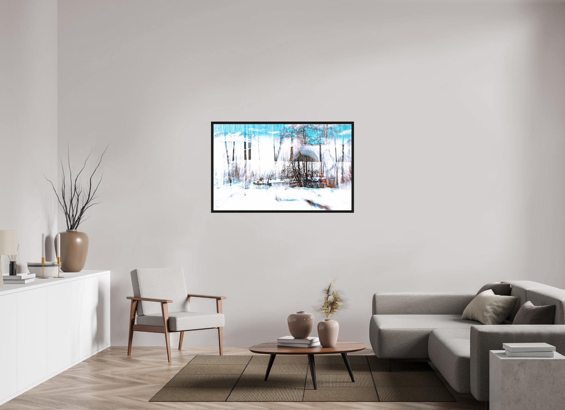 128 x 80 cm, 8 Black American Box The Forest Singing Snow