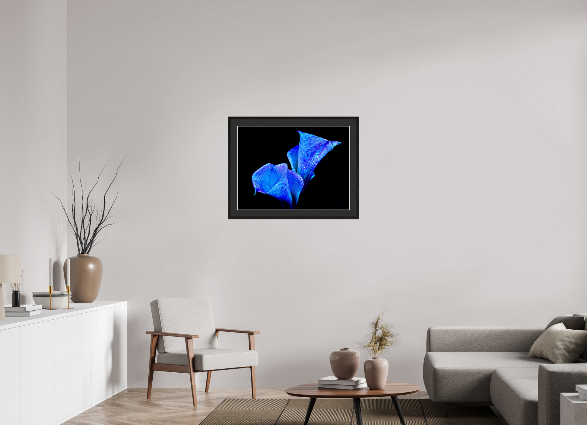 80 x 60 cm, 5 Black Frame: Black Mat with White Border Murmure d’Abysses