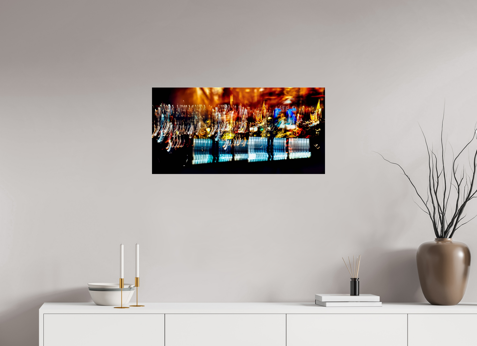 80 x 40 cm, 3 Photo print under acrylic glass The golden evening rain