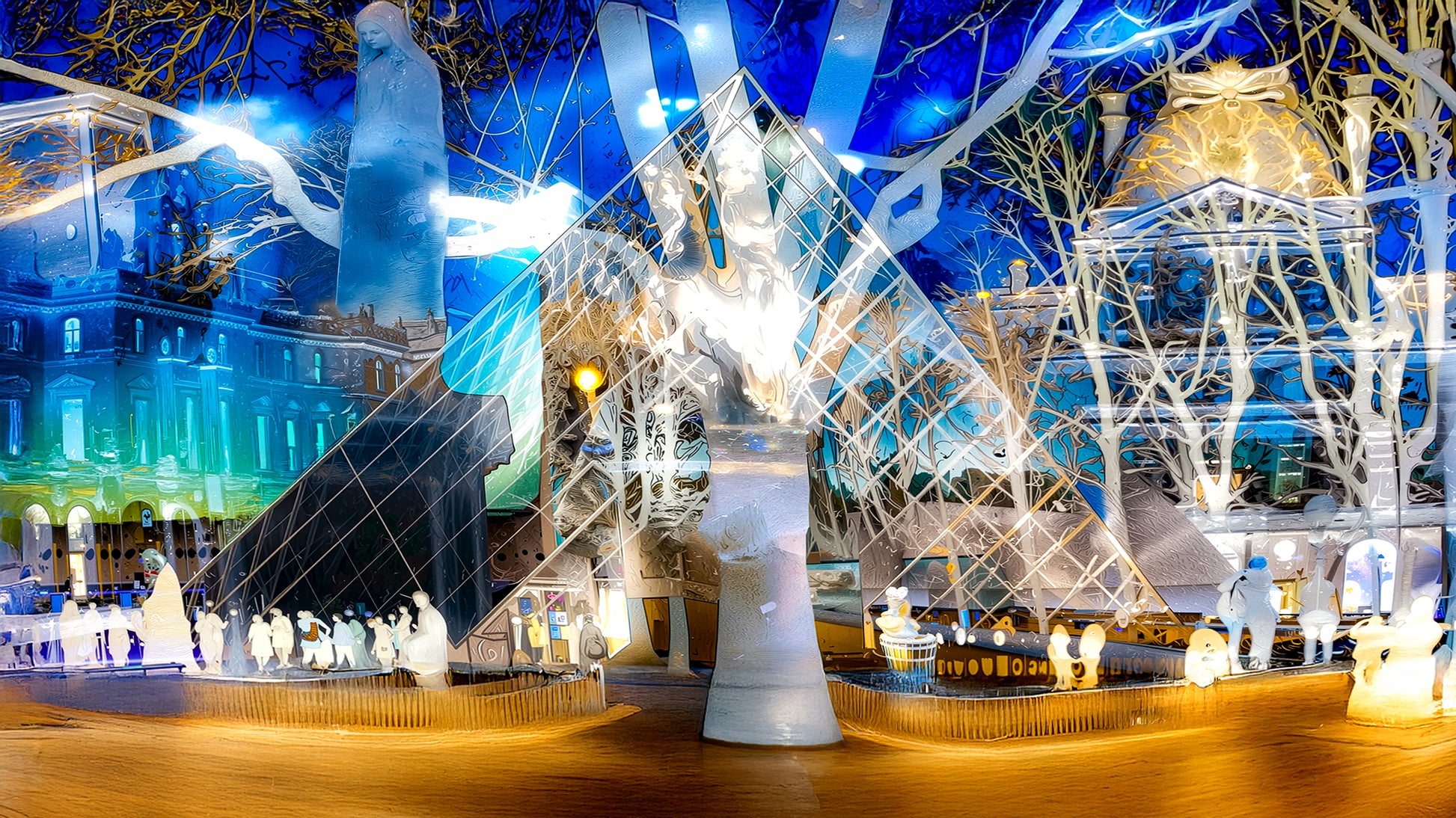 Sous la pyramide cette nuit-là, l’architecture a décidé de raconter l’histoire