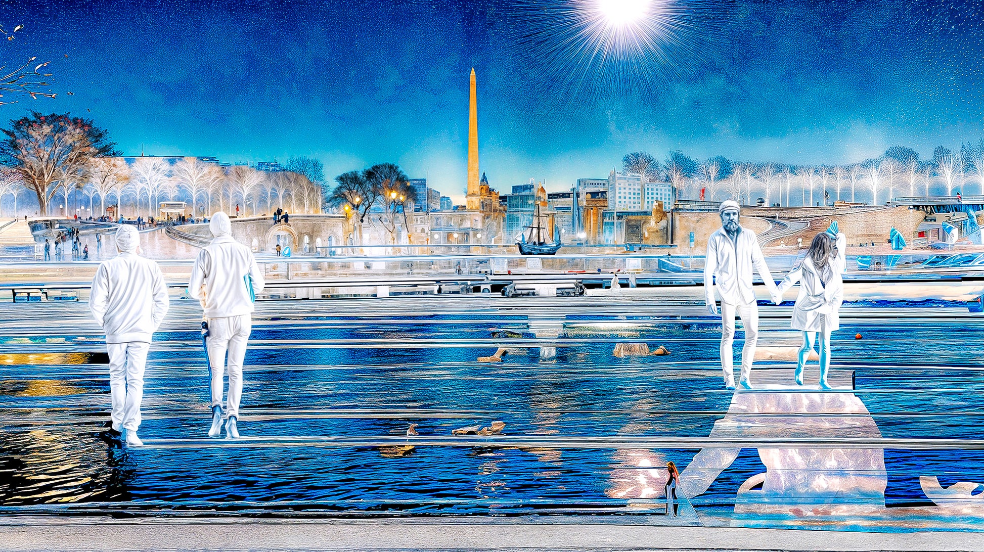 Les pas flottaient au-dessus du temps