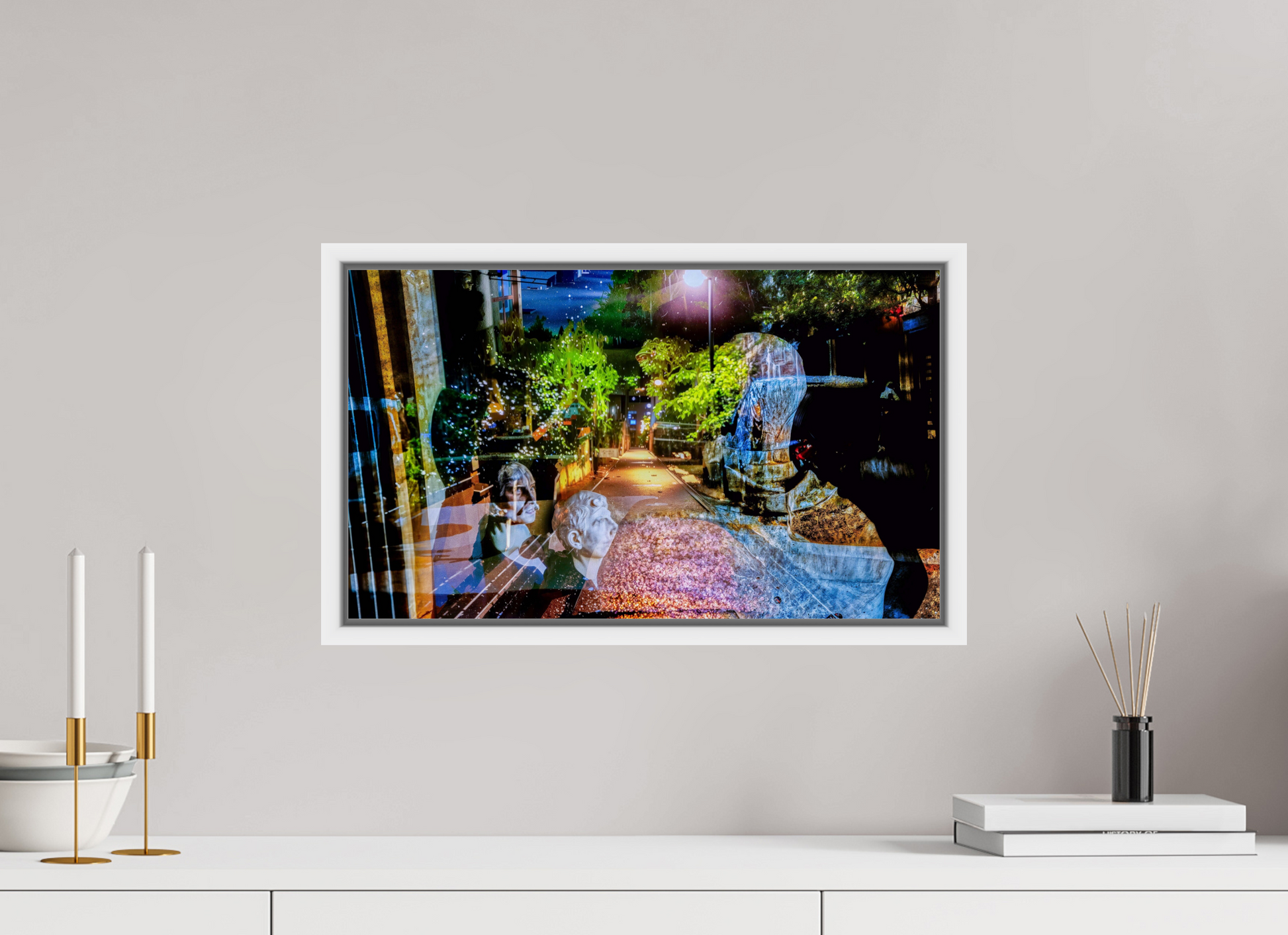 50.9 x 30 cm, 9 White American box The watchers of a nighttime passage