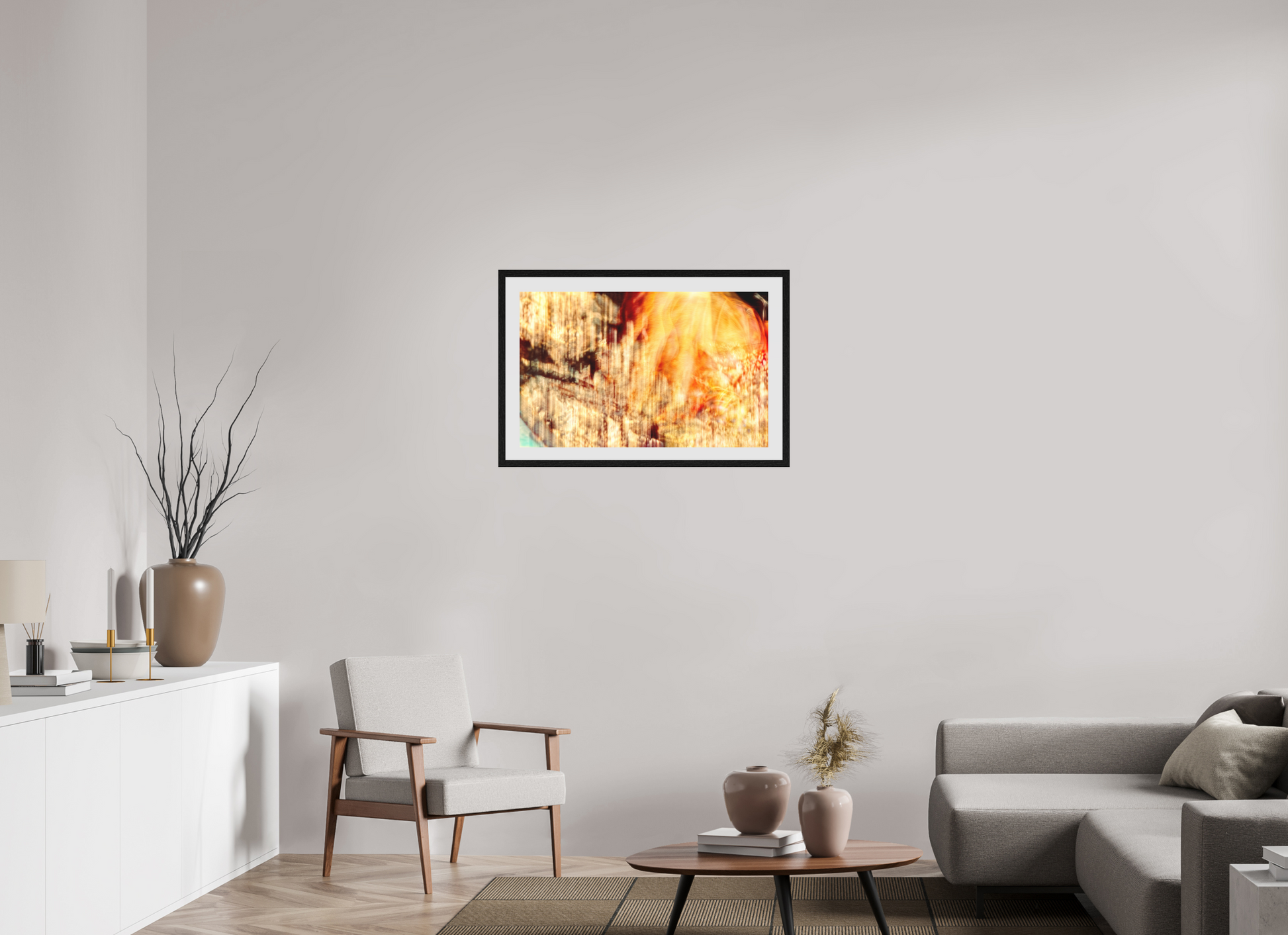 80 x 50 cm, 10 Black Floating Frame The incandescent heart of the world