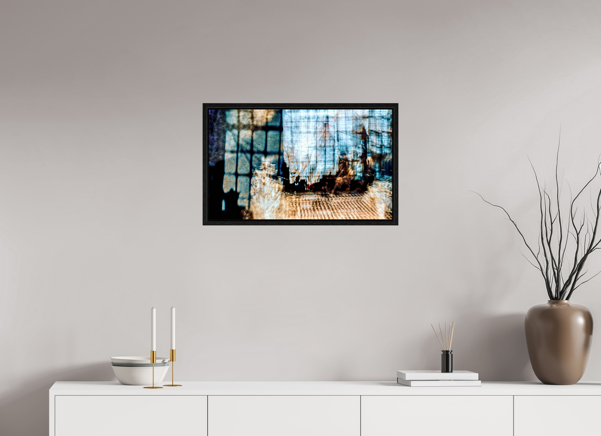 66.7 x 40 cm, 8 Black American Box Reflection of a World in Limbo