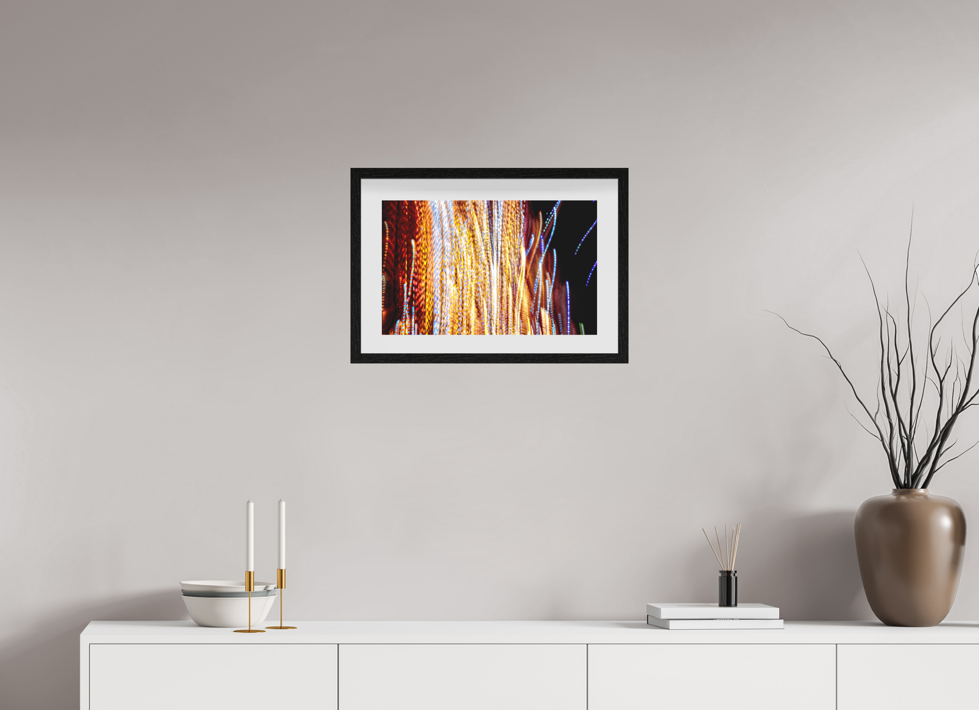 48 x 30 cm, 10 Cadre Noir Flottant Ode aux filaments célestes