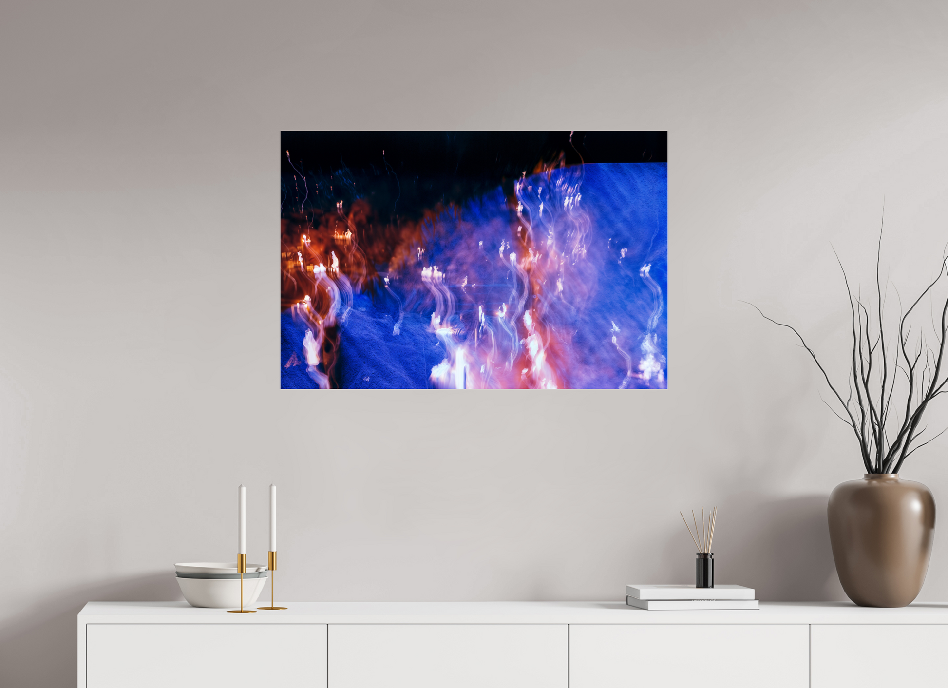 90 x 60 cm, 3 Photo print under acrylic glass Song of Wandering Flames