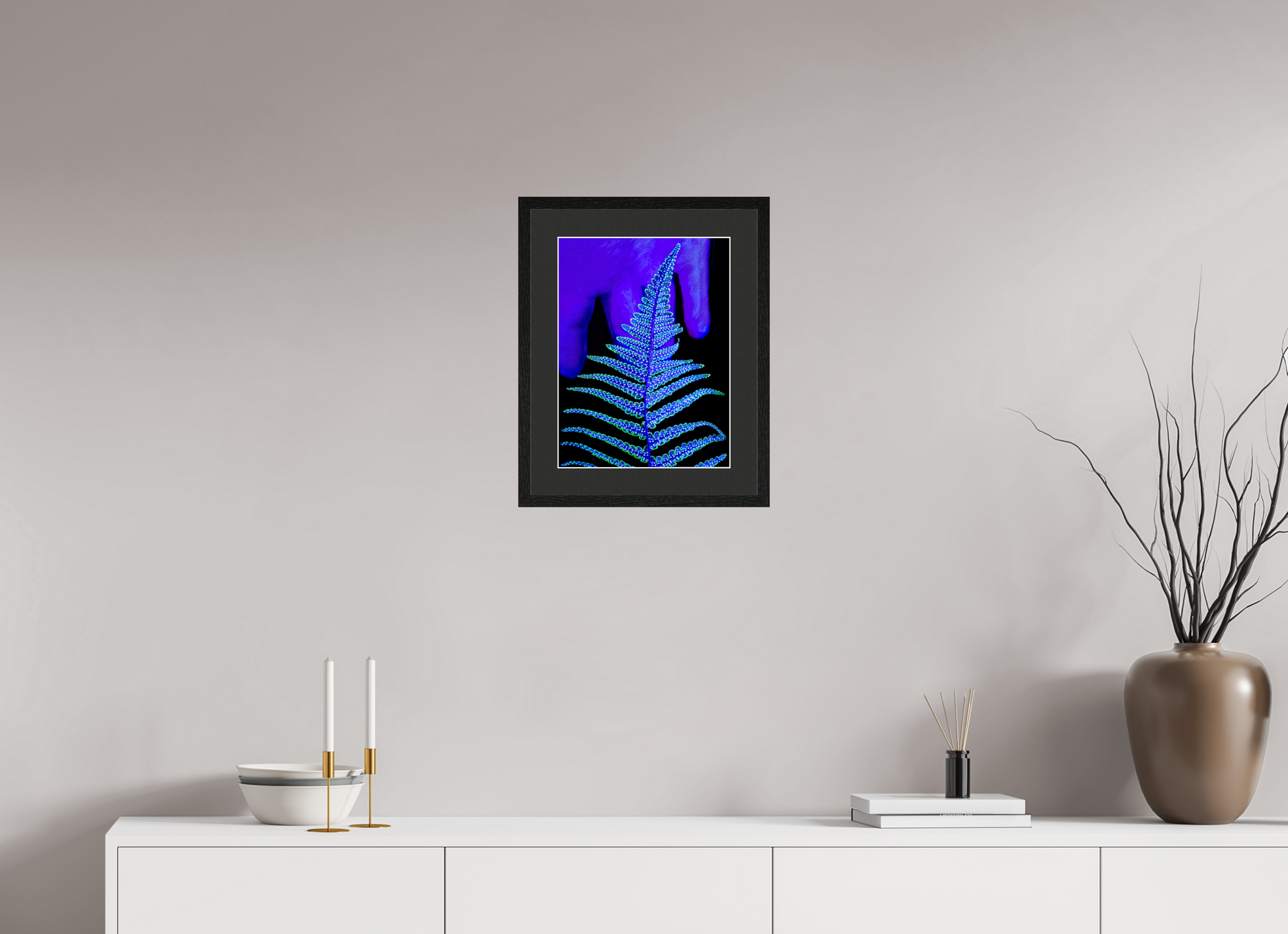 30 x 40 cm, 5 Black Frame: Black Mat with White Border The Secret Code of Foliage