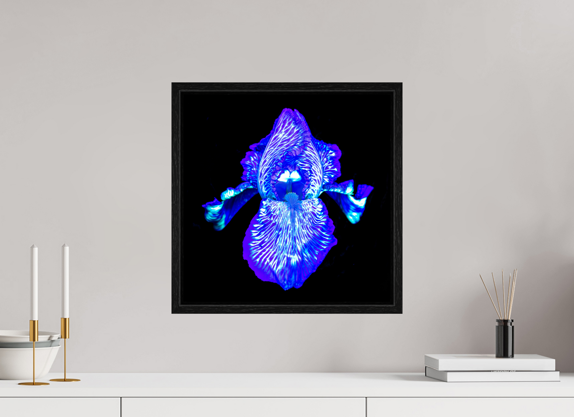40 x 40 cm, 8 Caisse américaine Noire Iris des Profondeurs Lumineuses
