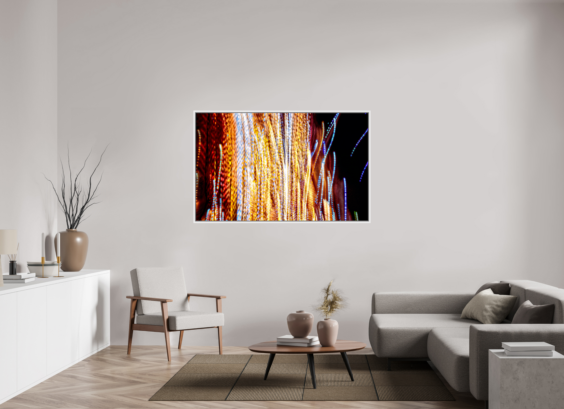 160 x 100 cm, 9 Caisse américaine Blanche Ode aux filaments célestes