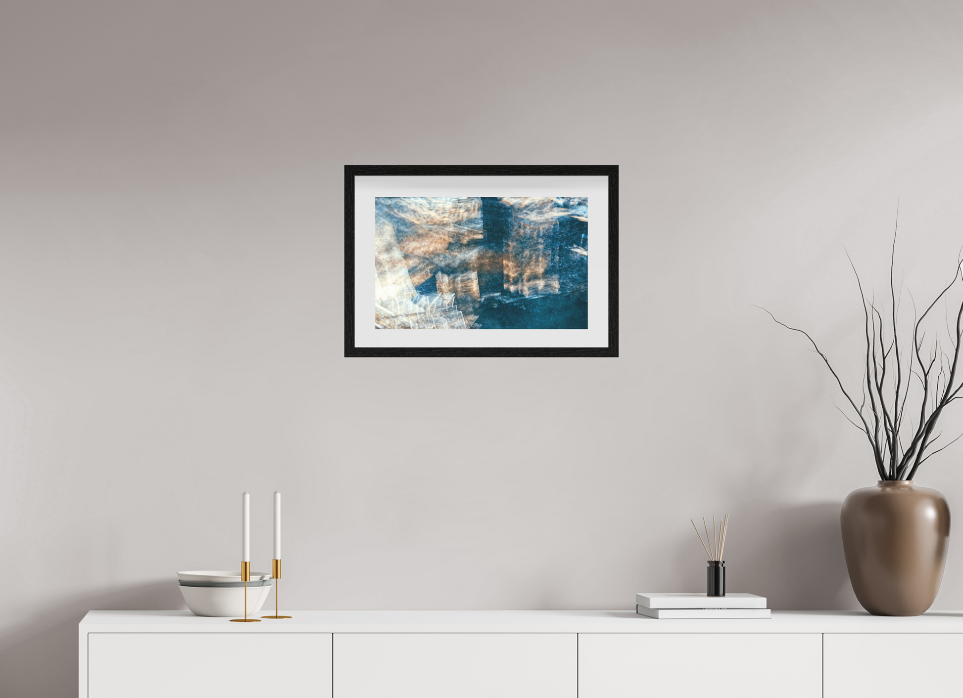 48.2 x 30 cm, 10 Floating Black Frame Mapping of a faded dream